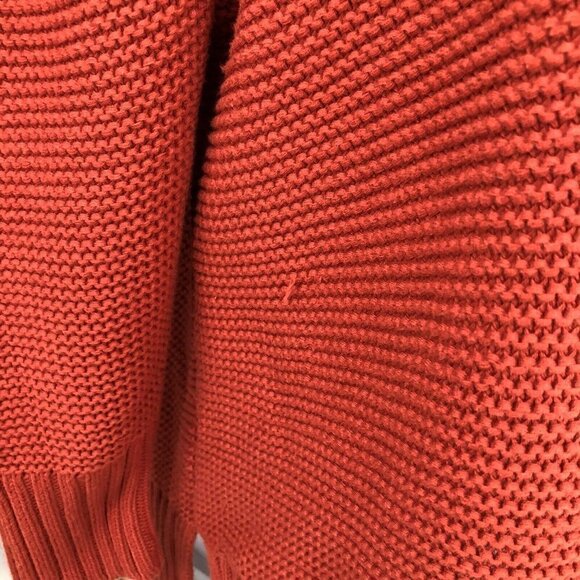 French Connection Size Large Orange Oversized Mock Neck Sweater Pullover Heavy - Picture 7 of 9